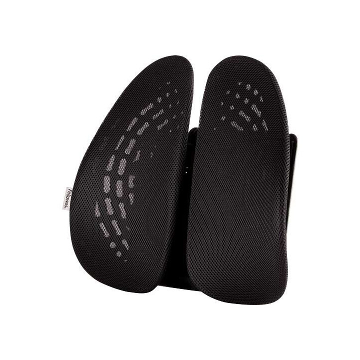 Fellowes Back Angel Respaldo Ergonomico Moldeable - Ajustable en 7 Alturas - Adaptable a la Mayoria de Sillas - Color Negro