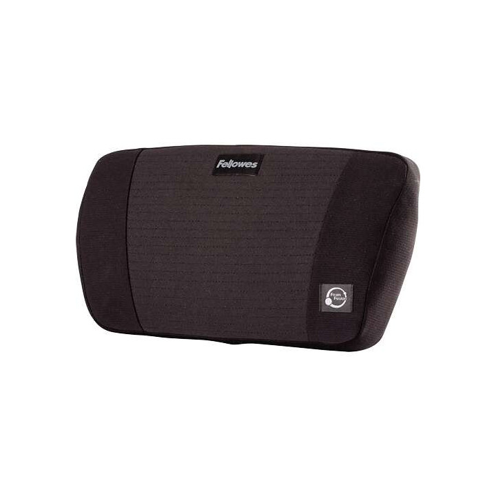 Fellowes Fusion PlushTouch Cojin Lumbar - Ajustable a Traves de una Correa con Hebilla - Color Negro