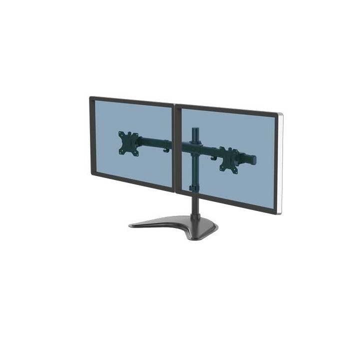 Fellowes Professional Series Peana para Monitor Doble - Gestion de Cables Integrada - Hasta 30" y 8 kg - Color Negro