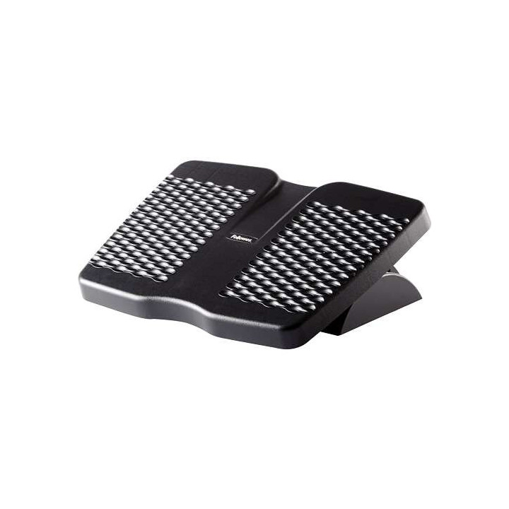 Fellowes Refresh Reposapies con Ventilacion 45.2x33cm - 2 Ajustes de Altura - Plataforma Deslizante - Color Negro