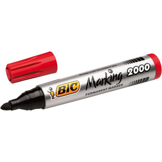 Bic Marking 2000 Ecolutions Rotulador Permanente - Tinta con Base de Alcohol - Ecologico - Secado Rapido - Color Rojo