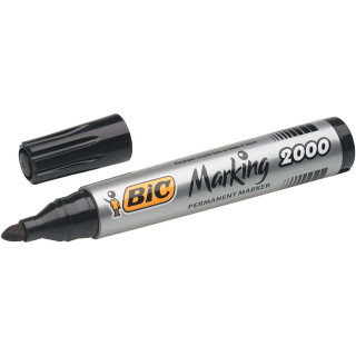 Bic Marking 2000 Ecolutions Rotulador Permanente - Tinta con Base de Alcohol - Ecologico - Secado Rapido - Color Negro