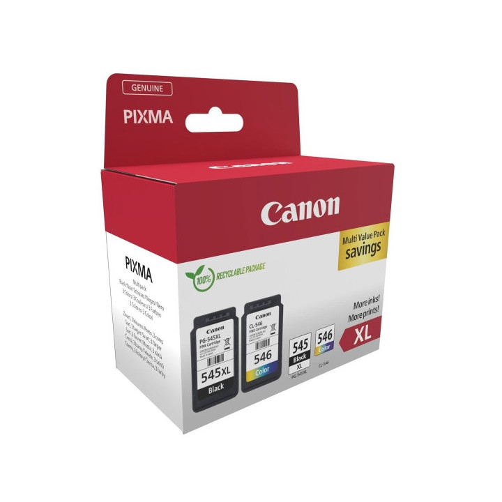Canon PG545XL Negro + CL546 Color Pack de 2 Cartuchos de Tinta Originales  - 8286B010