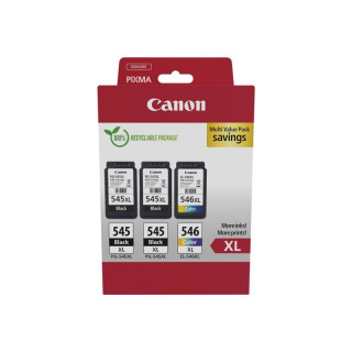 Canon PG545XL Negro + CL546XL Color Pack de 3 Cartuchos de Tinta Originales - 8286B013