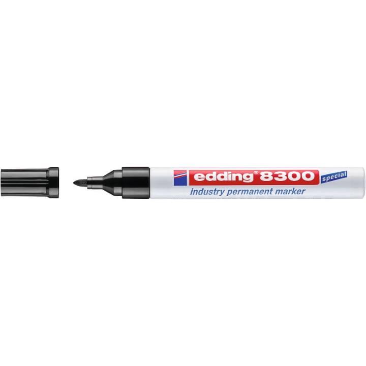 Edding 8300 Rotulador Permanente Industrial - Punta Redonda 1.5-3mm - Tinta Resistente al Desgaste