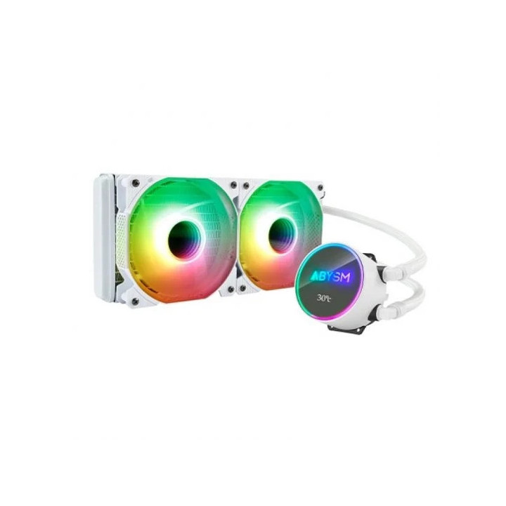 Abysm Artic White 240 ARGB Kit de Refrigeracion Liquida - 2 Ventiladores de 120mm - Iluminacion ARGB - Bomba 2500rpm - Tubos de