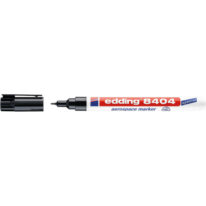Edding 8404 Rotulador Aeroespacial Permanente - Escribe sobre Metal - Punta Redonda - Trazo 0.75mm - Resistente al Agua