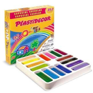 Bic Kids Plastidecor Caja de 352 Lapices de Cera - Extraresistentes - Facil de Sacar Punta - No Mancha - Ideal para Colegios -