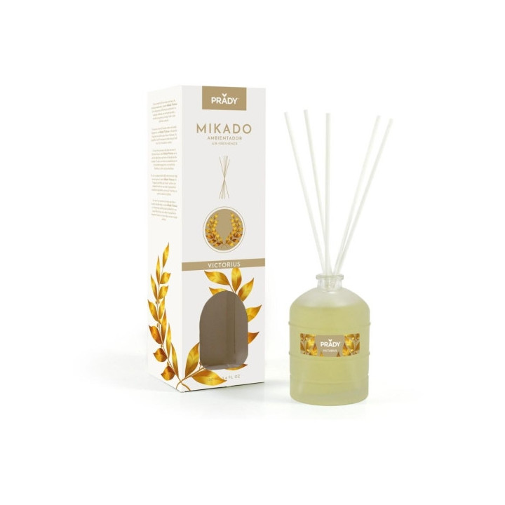 Prady Ambientador Mikado Victorius - Frasco de Cristal 100 ml y Varitas Difusoras