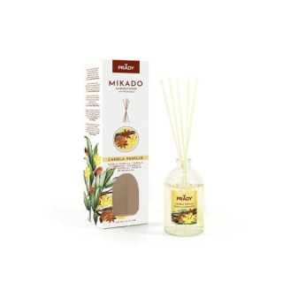 Prady Ambientador Mikado Canela Vanille - Frasco de Cristal 100 ml y Varitas Difusoras