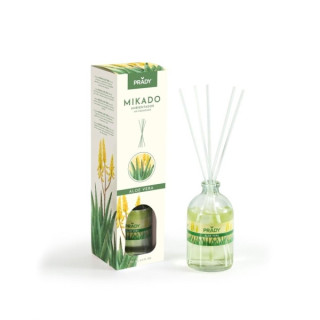 Prady Ambientador Mikado Aloe Vera - Frasco de Cristal 100 ml y Varitas Difusoras
