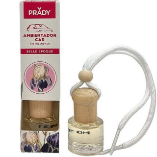 Prady Ambientador Coche Belle Epoque - Frasco de Cristal 6 ml y Cuerda para Espejo Retrovisor