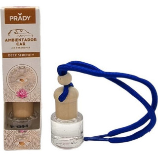 Prady Ambientador Coche Deep Serenity - Frasco de Cristal 6 ml y Cuerda para Espejo Retrovisor