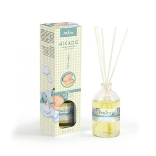 Prady Ambientador Mikado Bebe - Frasco de Cristal 100 ml y Varitas Difusoras