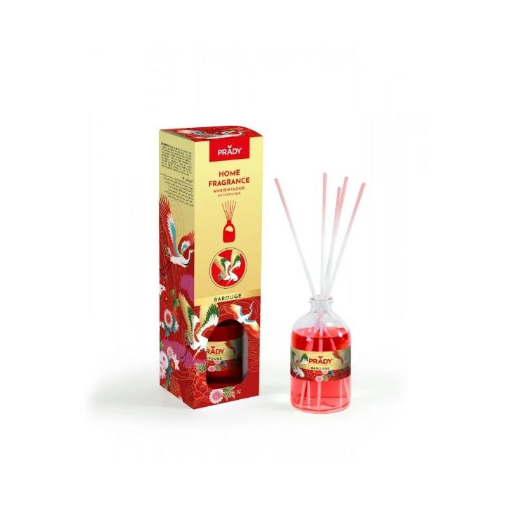 Prady Ambientador Mikado Barouge - Frasco de Cristal 100 ml y Varitas Difusoras