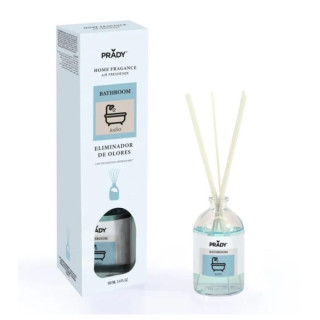 Prady Ambientador Mikado Neutralizador de Olores Para Baño - Frasco de Cristal 100 ml y Varitas Difusoras