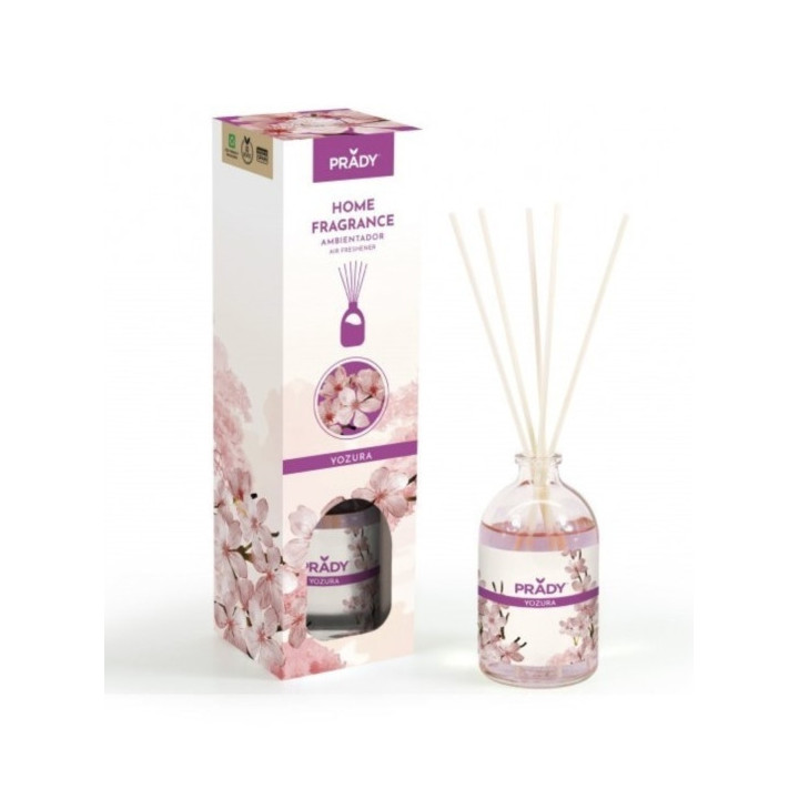 Prady Ambientador Mikado Yozura - Frasco de Cristal 100 ml y Varitas Difusoras
