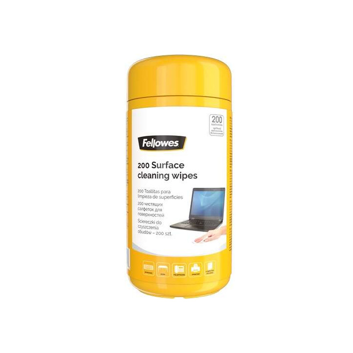 Fellowes Pack de 200 Toallitas de Limpieza para Superficies