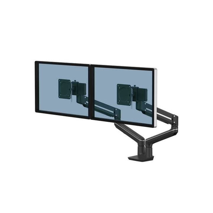 Fellowes Tallo Brazo para Monitor Doble - Brazo giratorio de 270º - Sistema con Muelle de Gas - Hasta 9kg - Color Negro