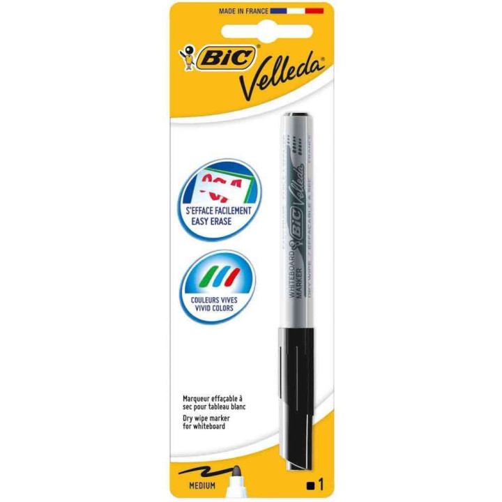 Bic Velleda 1741 Marcador para Pizarra - Punta de 4.5 mm - Trazo 1.4mm - Tinta con Base de Acetona - Borrado Optimo - Larga Dur