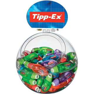 Tipp-Ex Micro Tape Twist Expositor 60 Cintas Correctoras 5.00mm x 8m - Cabezal Rotativo - Escritura Instantanea - 4 Colores