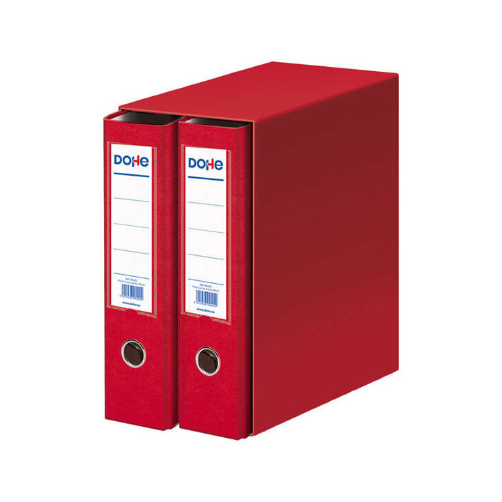 Dohe Modulo de 2 Archivadores Folio Lomo Ancho con Ollao y Rado - Carton Forrado con Polipropileno - Cantoneras Metalicas - Pal