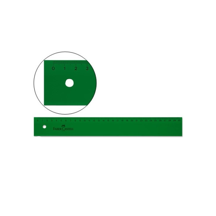 Faber-Castell Regla Tecnica Recta 30cm - Color Verde Transparente
