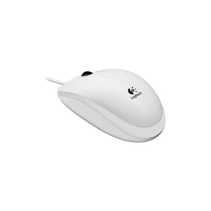 Logitech B100 Raton USB 800dpi - 3 Botones - Uso Ambidiestro - Cable de 1.80m - Color Blanco