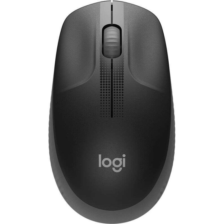 Logitech M190 Full Size Raton Inalambrico USB 1000dpi - 3 Botones - Gran Tamaño - Uso Ambidiestro - Color Negro/Gris Oscuro