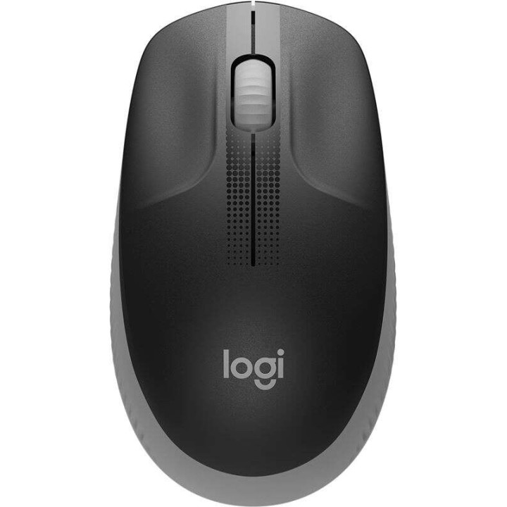 Logitech M190 Full Size Raton Inalambrico USB 1000dpi - 3 Botones - Gran Tamaño - Uso Ambidiestro - Color Negro/Gris Claro