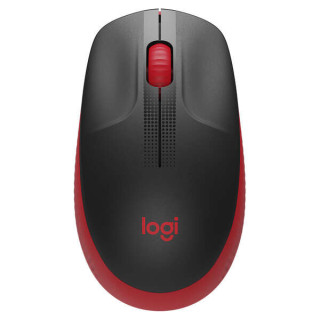 Logitech M190 Full Size Raton Inalambrico USB 1000dpi - 3 Botones - Gran Tamaño - Uso Ambidiestro - Color Negro/Rojo