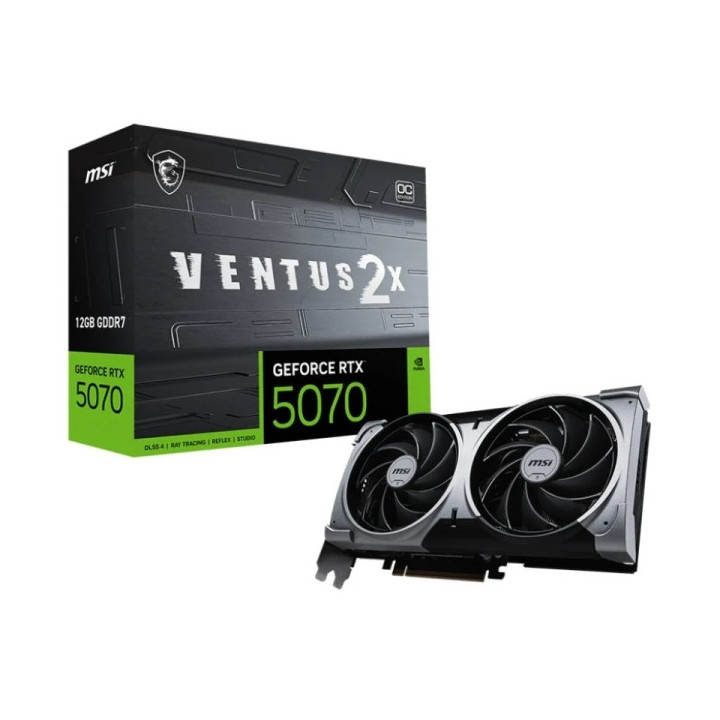 MSI GeForce RTX 5070 Ventus 2X OC Tarjeta Grafica 12GB GDDR7 Reflex 2 RTX AI DLSS4