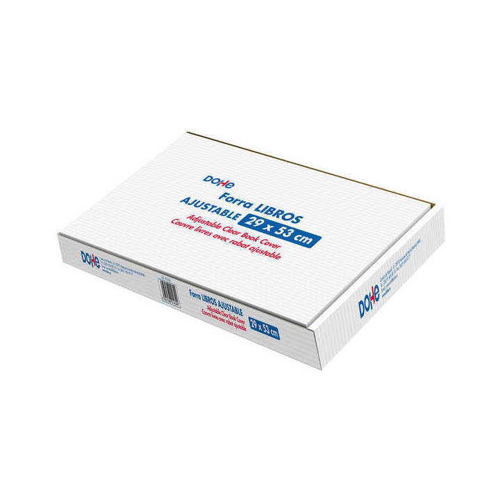 Dohe Caja de 100 Cubiertas Protectoras de Libros - Solapa Adhesiva Reposicionable - Tamaño 29x53cm - Material PVC 120 micras