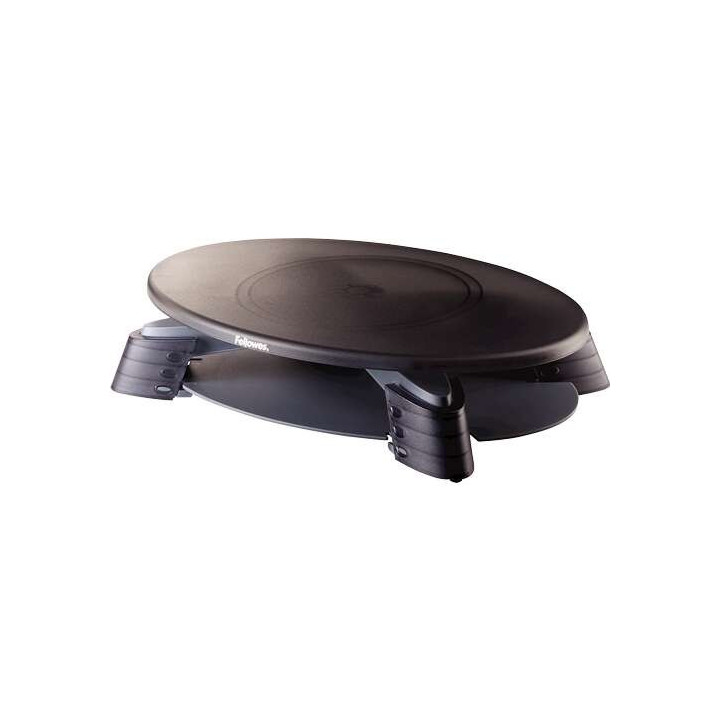 Fellowes Soporte para Monitor Giratorio 45º - Ajuste de Altura entre 76mm y 114mm - Bandeja en la Parte Inferior - Peso Max 14
