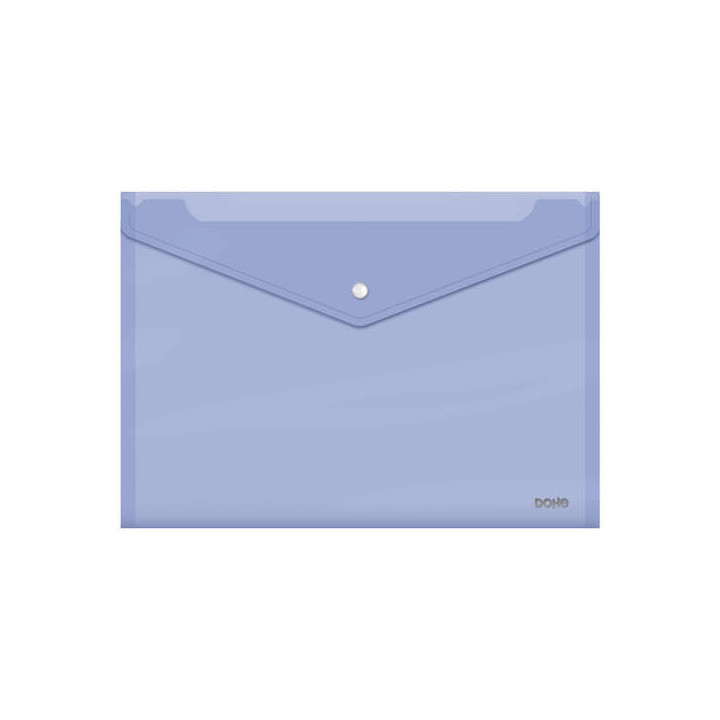 Dohe Sobre Portadocumentos Folio+ - Cierre de Broche - Polipropileno Cristal Transparente 150 Micras - Color Morado