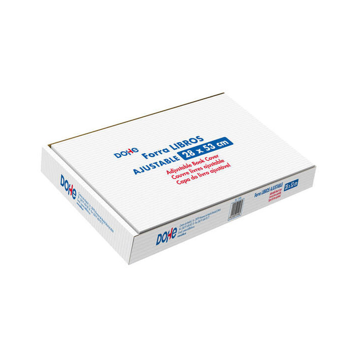 Dohe Caja de 100 Cubiertas Protectoras de Libros - Solapa Adhesiva Reposicionable - Tamaño 28x53cm - Material PVC 120 micras