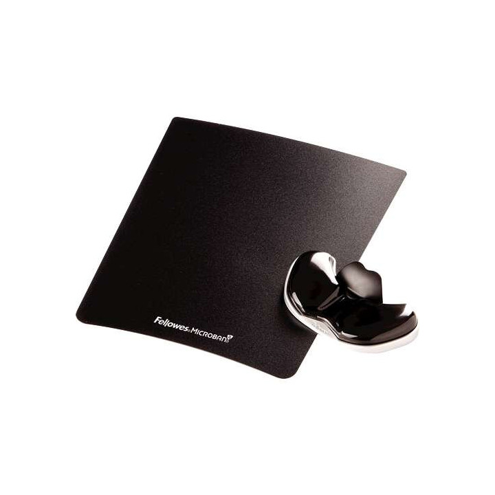 Fellowes Canal-V Reposamuñecas Deslizante de Gel - Minimiza la Presion sobre la Muñeca - Color Negro