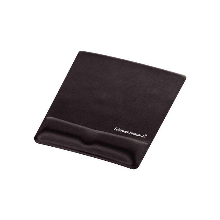 Fellowes Alfombrilla con Reposamuñecas de Espuma Canal Ergonomico - Diseñador para Evitar Dolor de Muñeca - Color Negro