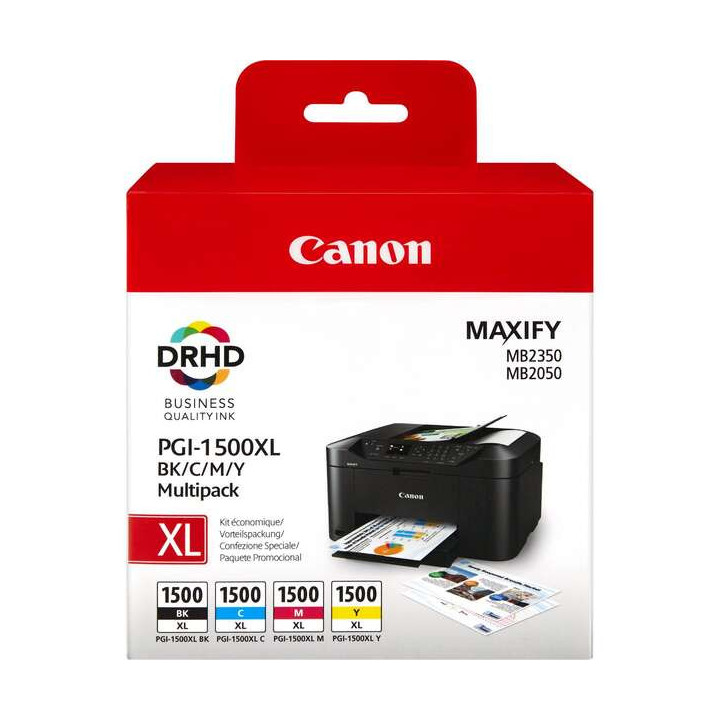 Canon PGI1500XL Pack de 4 Cartuchos de Tinta Originales - 9182B004/9182B010