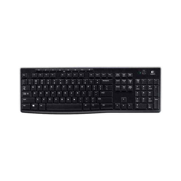 Logitech K270 Teclado Inalambrico USB - Resistente a Salpicaduras - Teclas de Acceso Rapido - Color Negro