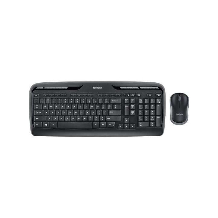 Logitech MK330 Pack Inalambrico Teclado Multimedia + Raton 3 Botones - Uso Ambidiestro - Color Negro