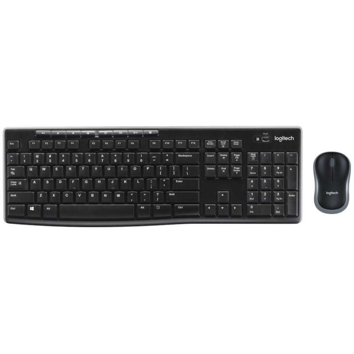 Logitech MK270 Pack Inalambrico USB Teclado Multimedia + Raton 1000dpi 3 Botones - Uso Ambidiestro - Color Negro