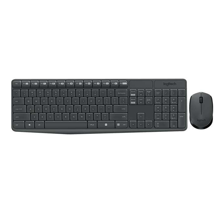 Logitech MK235 Pack Inalambrico Teclado + Raton 3 Botones - Uso Ambidiestro - Color Negro