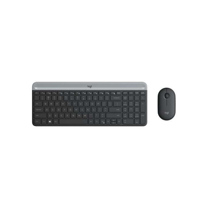 Logitech MK470 Slim Pack Inalambrico USB Teclado 12 Teclas FN + Raton 1000dpi 3 Botones - Ultafinos - Silenciosos - Uso Ambidie