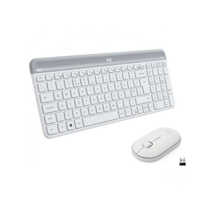 Logitech MK470 Slim Pack Inalambrico USB Teclado 12 Teclas FN + Raton 1000dpi 3 Botones - Ultafinos - Silenciosos - Uso Ambidie