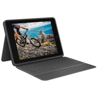 Logitech Rugged Folio Funda con Teclado Inalambrico para iPad 7ª y 8ª Generacion 10.2" - Escritura Silenciosa - Teclas de Acc