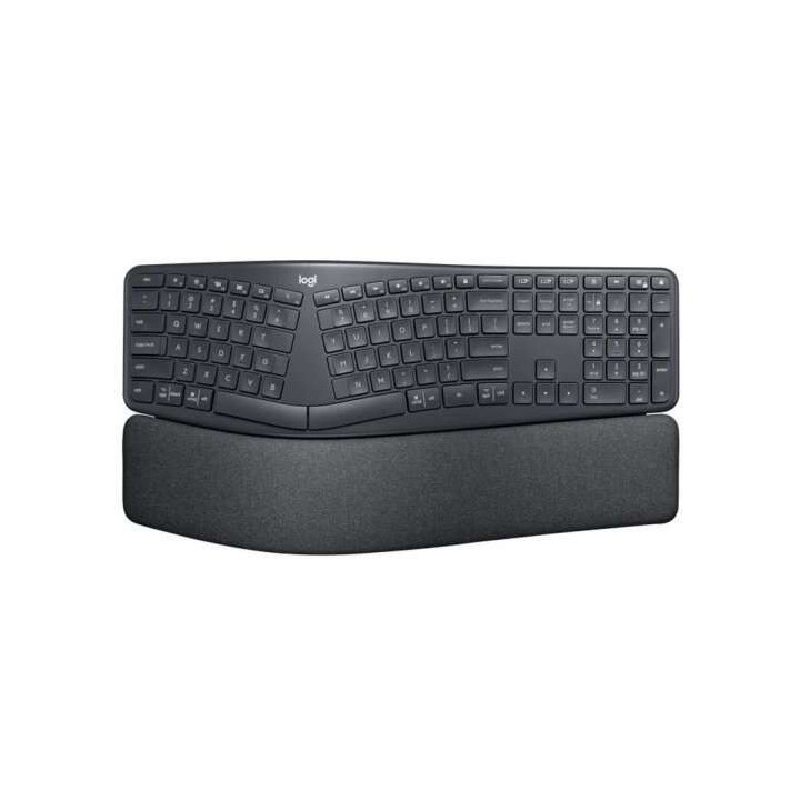 Logitech Ergo K860 Teclado Bluetooth Inalambrico USB - Ergonomico - Reposamuñecas - Color Negro