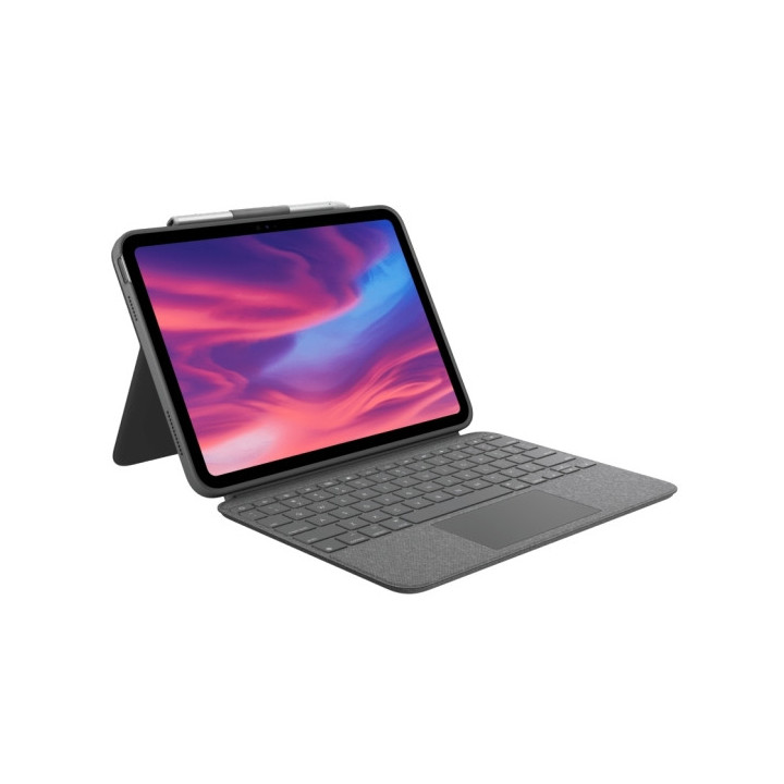Logitech Combo Touch Funda con Teclado Retroiluminado Inalambrico para iPad (Gen 10 y A16) - Trackpad - Escritura