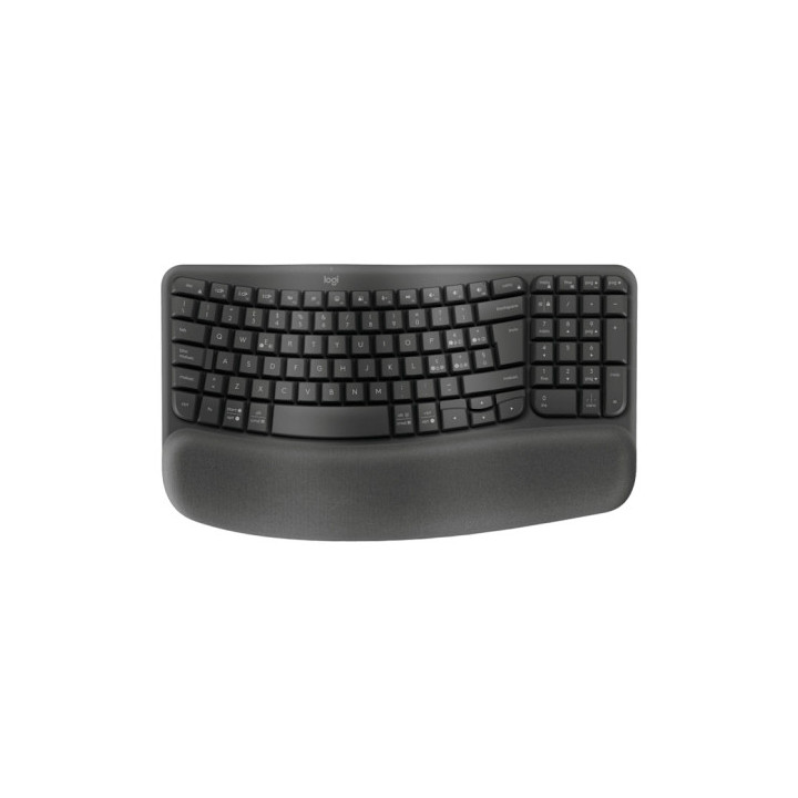 Logitech Wave Keys Teclado Inalambrico Ondulado - Indicadores Luminosos - Patas Ajustables - Autonomia hasta 36 Meses - Reposa