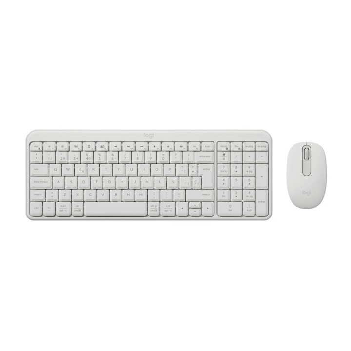 Logitech MK250 Compact Bluetooth Wireless Combo Pack Inalambrico + Raton - Uso Ambidiestro - Indicadores Led - Color Blanco